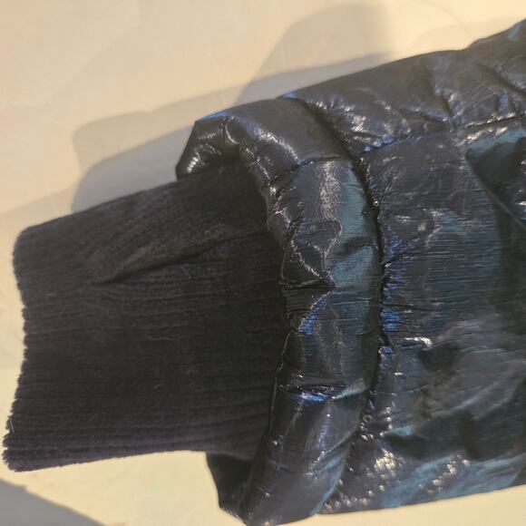 Free People Movement Polar Ice Hooded Puffer 1/2 Zip Jacket Metallic Blue, SZ S - Picture 7 of 12